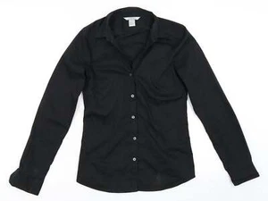 H&M Womens Black Polyester Blend Button-Up Size 32ed - Picture 1 of 12