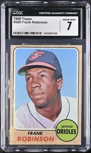 1968 Topps #500 Frank Robinson Baltimore Orioles HOF CGC 7 NM - Picture 1 of 2