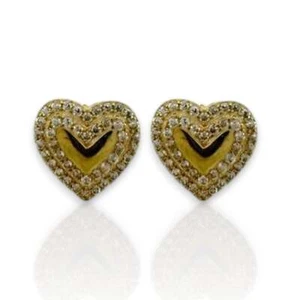 Heart ZC Earrings - 10K Yellow Gold - Picture 1 of 2