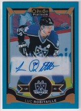 2015-16 O-Pee-Chee Platinum Blue Rainbow Autographs #LU Luc Robitaille AUTO