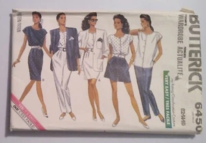 BUTTERICK #6450 MISSES SIZES 12-14-16 JACKET TOP SKIRT SHORTS & PANTS PATTERN UC - Picture 1 of 3