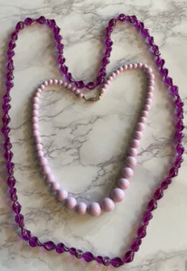 Vintage Crafting Jewelry Harvest Purple Lavender Plastic Bead JW-29 - Picture 1 of 6