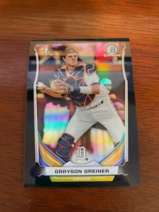 2014 Bowman Draft Chrome Black Refractor #CDP99 Grayson Greiner 20/75 - Tigers - Picture 1 of 2