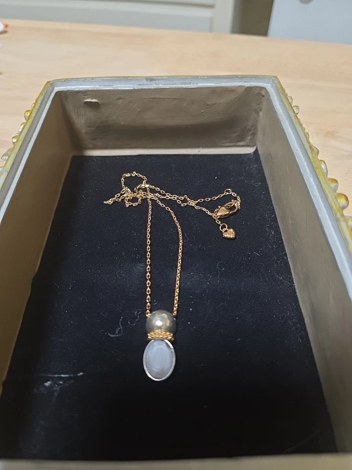 Collar Colgante Piedra Lavanda Tono Plata Y Oro Rosa Brighton Foto 1 de 3