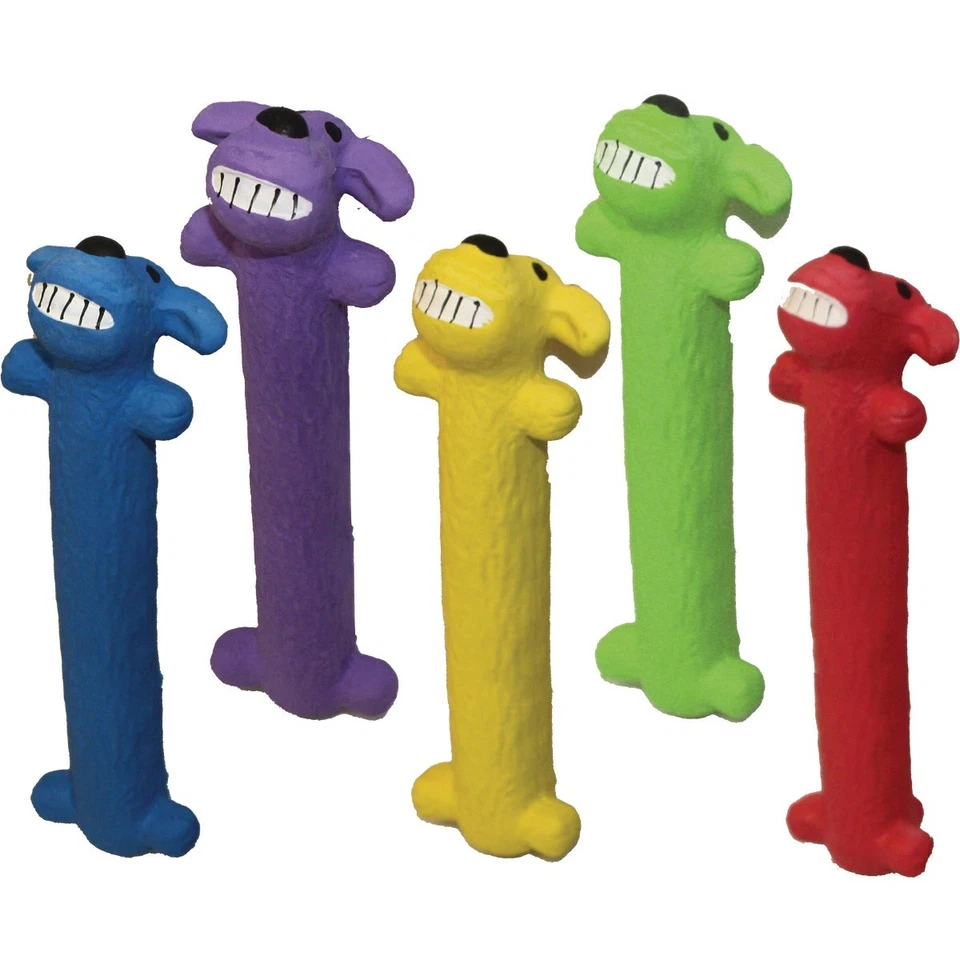 Multipet Loofa Ruff 6 In. Latex Squeaky Dog Toy MP61035 Pack of 3 Multipet 61035 - Image 1 of 1