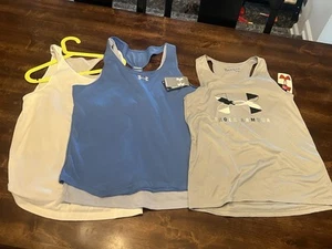 Girls Under Armour UA Racer back Tank Tops, Lot Of 3 Size YXL BRAND NEW W/TAGS - Picture 1 of 16