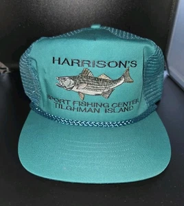 Harrisons Tilghman Island Pesca Deportistas Carrete de caña Verde azulado Sombrero Gorra Ajustable - Imagen 1 de 5