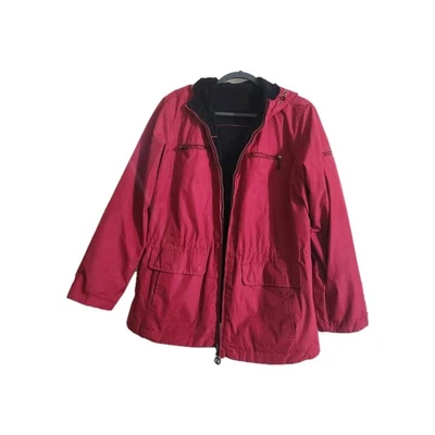 Red Full Zip Jacket Free Country Fleece Lined  hoodie pockets Size XL Winter - Image 1 of 4