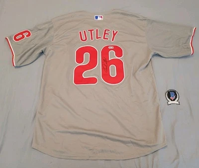 Chase Utley signed autographed Philadelphia Phillies custom jersey Beckett COA - Image 1 of 4