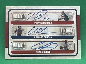 2025 Onyx Vintage Triple Auto Bazzana Condon Burns On Card VABCB3 - Bild 1 von 6