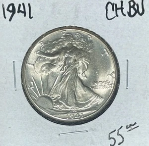 1941 WALKING LIBERTY SILVER HALF DOLLAR~CH/BU ~NICE COIN~ - Picture 1 of 2