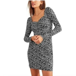 Mini Vestido Boden Sweetheart Jersey Manga Larga Negro Remolino Sprig, Talla EE. UU. 10 Reg - Imagen 1 de 12