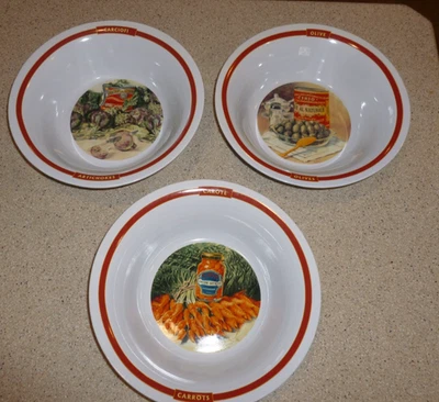 3 cuencos para servir Pottery Barn Pasta Rustica alcachofas, zanahorias, aceitunas 10" Foto 1 de 4