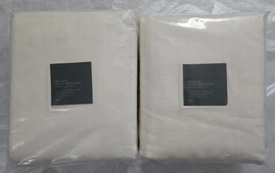 Restoration Hardware Belgian Textured Linen Drapery 2-Curtains 50"x108" Natural - Image 1 of 2
