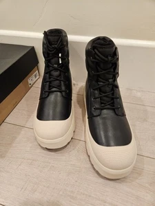 NEU UGG Größe 14 HERREN NEUMEL HOCHWETTER HYBRID LTR SCHWARZ BIRKE LEDER STIEFEL - Bild 1 von 8