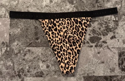 BRAGAS NUEVAS CON ETIQUETAS VICTORIA'S SECRET LOGOTIPO DE LEOPARDO GUEPARDO BANDA LIGERA CUERDA EN V Foto 1 de 3