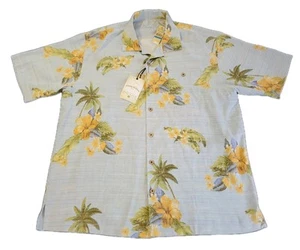 Tommy Bahama Silk Shirt Garden of Hope & Courage Floral Blue Opal Men's XL NWT - Picture 1 of 7