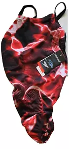 NUEVO CON ETIQUETAS Mujer SPEEDO Corte de Carreras TRAJE DE BAÑO Una Pieza Talla 28 Rojo y Negro $84.00 - Imagen 1 de 5