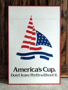 orig. 1984 RETURN AMERICA'S CUP POSTER gerahmt **Erstdruck** DENNIS CONNOR - Bild 1 von 5