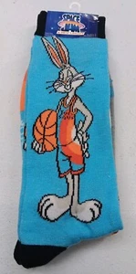 Looney Tunes Space Jam Adult Crew Socks Air Jordan Bugs Bunny Taz Daffy Tweety - Picture 1 of 4