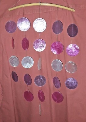 Handmade Shell Wind Chimes Capiz Shell Wind Chime Outdoor Indoor Decor - Image 1 of 4