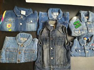 Lot of 6 Girls Old Navy Gap   ECT.  Blue Denim Jackets Sizes 12M-Up- Small- Med 