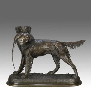 19th Century Bronze Sculpture entitled "Setter and Game Bird" by Jules Moigniez - Picture 1 of 11