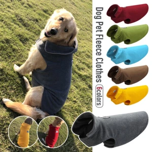 Haustier Hund warmer Mantel Vliesjacke Pullover Winter einfarbig Kleidung Weste - Bild 1 von 18