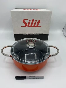 Silit WILD ORANGE 2 1/2 Quart niedrige Kasserole/Pfanne/Topf mit Glasdeckel - Bild 1 von 3