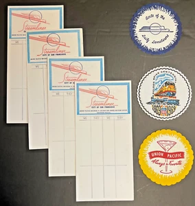 Vintage UNION PACIFIC RAILROAD UPRR Paper Coasters & Score Cards - Picture 1 of 1