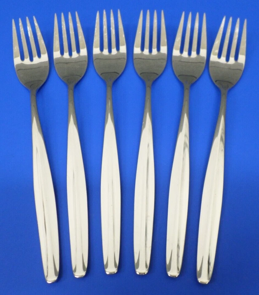 6 - WMF Cromargan STUTTGART Glossy Center Ridge Stainless GERMANY Dinner Forks - Image 1 of 4