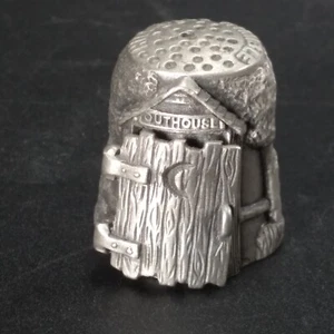Primo Zeke OUTHOUSE Dedal Peltre NICHOLAS GISH Top Firmado Hillbilly Thimble - Imagen 1 de 8