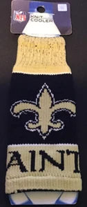 NFL New Orleans Saints Knit Cooler Fits Any Size Bottle, Officially Licensed - Picture 1 of 2