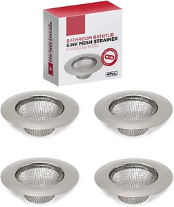 4Pcs Bathroom Bathtub Sink Mesh Strainer Stainless Steel (Pack of 4) - Picture 1 of 12