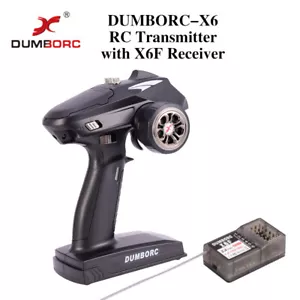 DUMBORC X6 6CH 2.4G Transmitter RC Controller X6F Receiver for RC Car Boat Tank - Picture 1 of 12
