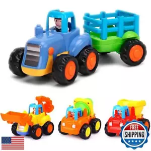 Yiosion Push and Go Friction Powered Cars Construction Vehicles Toy Set Tract - Picture 1 of 5