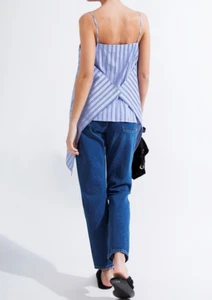 NWT $925 BALENCIAGA Striped cotton-poplin top Size F34 - Picture 1 of 1