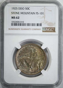 1925 Stone Mountain Classic Commemorative Half Dollar 50C NGC MS62 FS-101 DDO - Picture 1 of 5