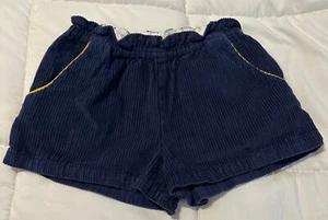 Mini Boden Blue Wale Cord Shorts EUC Girls Size 7 - Picture 1 of 2