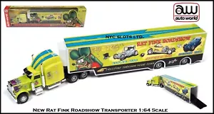 New Auto World 1/64th Die Cast Truck Ed Roth's Rat Fink Roadshow Transporter - Picture 1 of 11