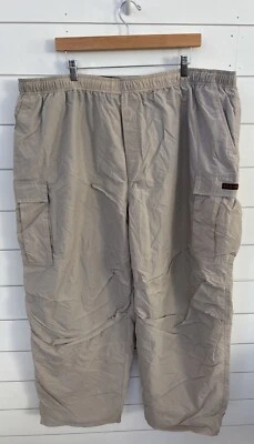 VINTAGE BUM Equipment Beige Cargo 90s Lined Windbreaker Pants Mens 2XL Y2K - Image 1 of 4