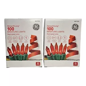 2X GE String-A-Long 100-Count 20.6-ft RED Incandescent Valentines String Lights - Picture 1 of 6