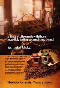 Taster's Choice Coffee Arabica Beans Gourmet Incredible Vintage Print Ad 1985 - Picture 1 of 4