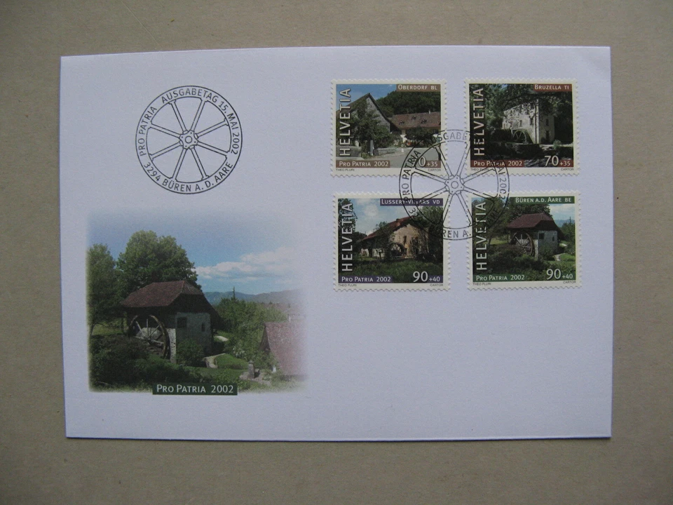 SWITZERLAND, cover FDC 2002, watermill - Image 1 of 1