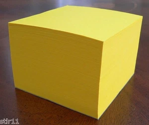 Note Paper Refill Cube - LOOSE SHEETS  "Astrobright Solar Yellow" 3 1/2 x 3 1/2 - Picture 1 of 1