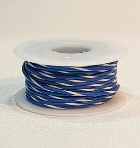 Cable de conexión automotriz calibre TXL 18 AWG AZUL con RAYA BLANCA ~ 45 pies ¡NUEVO! - Imagen 1 de 1