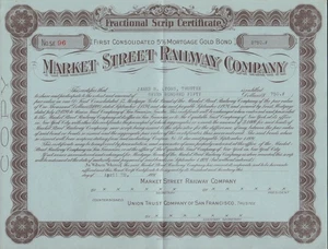 Market Street Railway Company San Francisco CA ( Own SF Cable Cars 1860 - 1944 ) - Picture 1 of 1