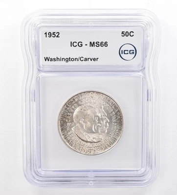 1952 Washington Carver Commemorative Half Dollar MS66 ICG Nice Tone *7303 - Image 1 of 3