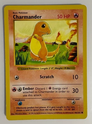 Pokemon - Set Base Shadowless Charmander 46/102 LP - por favor leer Foto 1 de 4