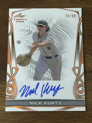2023 Leaf Trinity Auto #BA-NK1 Nick Kurtz Auto /99 Athletics RC ROY - Image 1 of 2